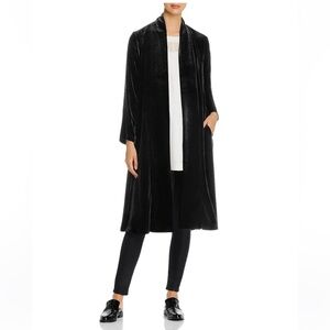 NWOT EILEEN FISHER Long Velvet Kimono Black Jacket Sz S